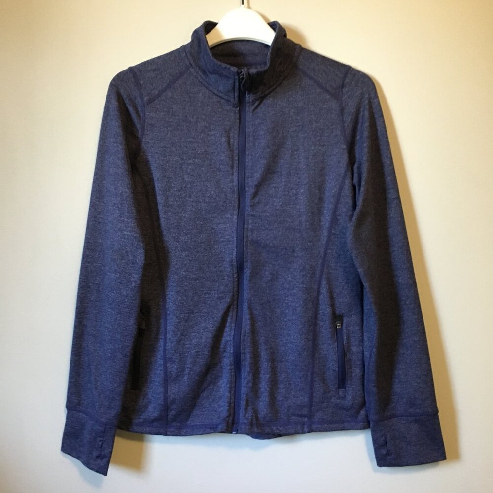 Vintage Sears Yoga Athletica Indigo Heathered Zip Up Jacket Large
